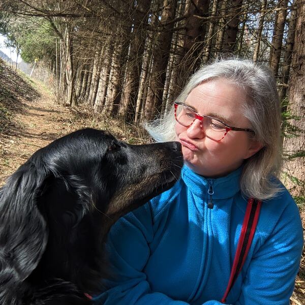 Andrea mit Hund
